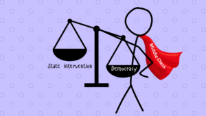 Middle class balancing state intervention and democracy